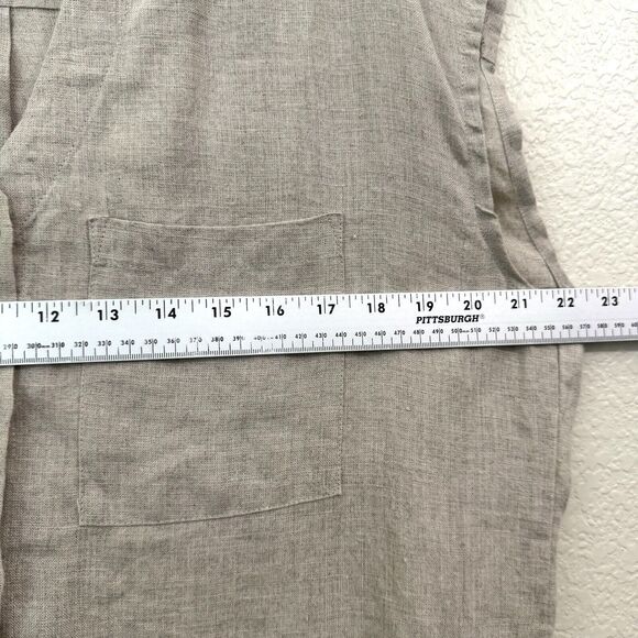 The Shanty Tunic Top Womens Medium Beige Linen Sleeveless - Picture 5 of 9